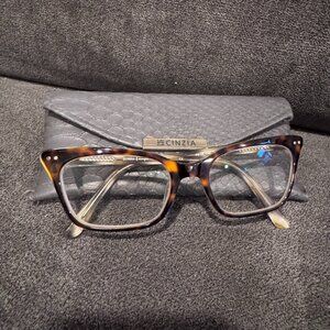 Tortoise Shell Cat Eye Cinzia Retro Eyeglass Frames Currently w/ Lenses EUC